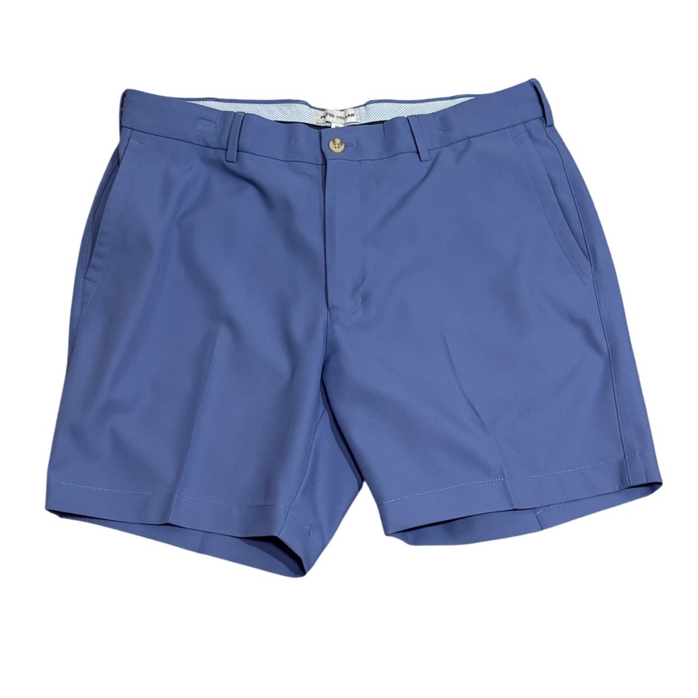 Peter Millar Mens Light Purple Performance Golf Shorts Size 34 Flat Front